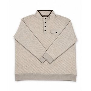 Faherty Epic Quilted Fleece Pullover Men's 4XL Oatmeal Quarter Snap